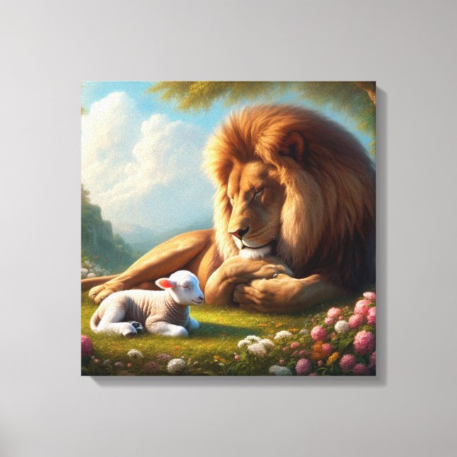 Lion and Lamb Canvas Print (Front)