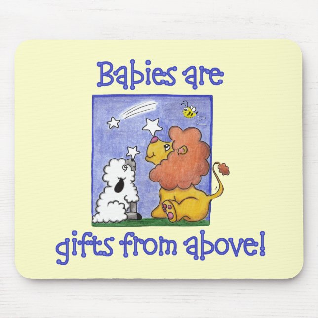 Lion and Lamb catch falling stars Mouse Mat (Front)