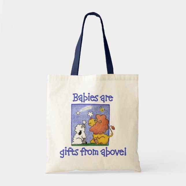 Lion and Lamb catch falling stars Tote Bag (Front)