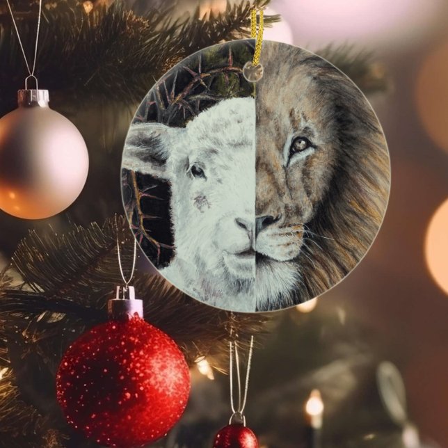 Lion and Lamb Christmas ornament customisable (Creator Uploaded)