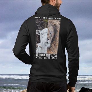 Lion and Lamb customisable black Hoodie