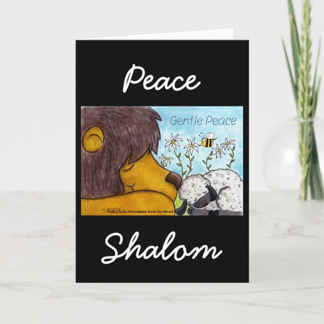 Lion and Lamb Gentle Peace Card (Front)