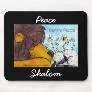 Lion and Lamb Gentle Peace Mouse Mat