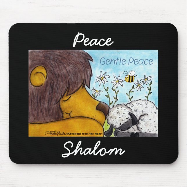 Lion and Lamb Gentle Peace Mouse Mat (Front)