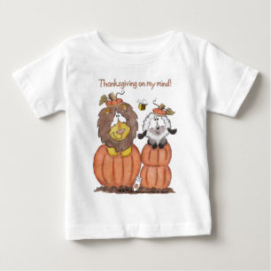 Lion and Lamb in Pumpkins Baby T-Shirt