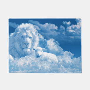 Lion and Lamb in the Clouds Doormat