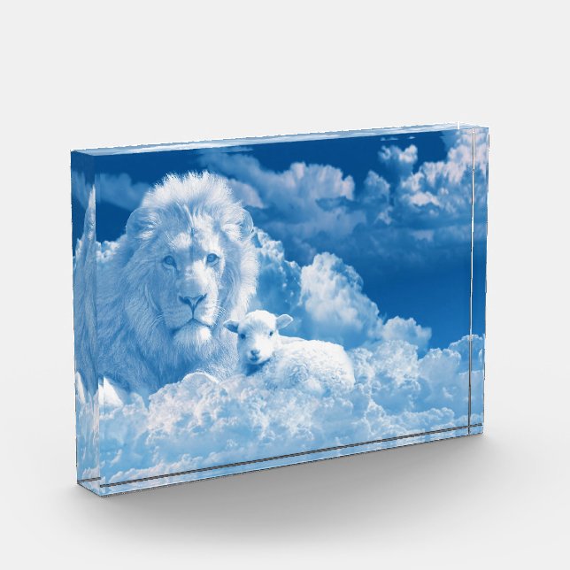 Lion and Lamb in the Clouds Photo Block (Left)