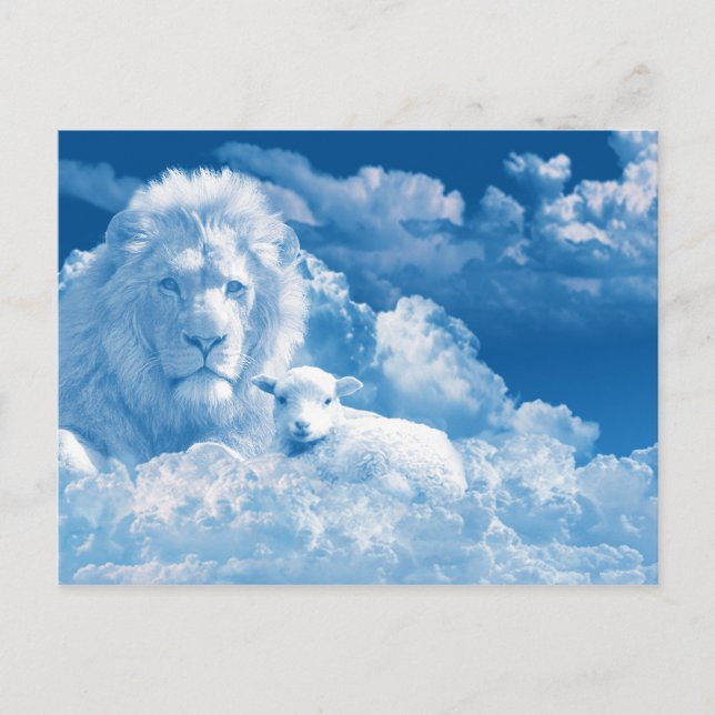 Lion and Lamb in the Clouds Postcard (Front)