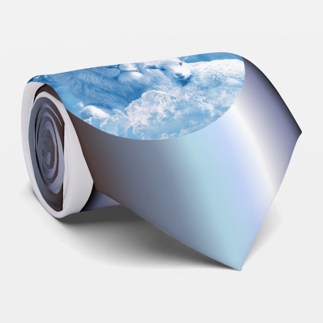 Lion and Lamb in the Clouds Tie (Rolled)