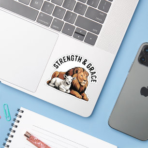  Lion and Lamb Inspirational Sticker