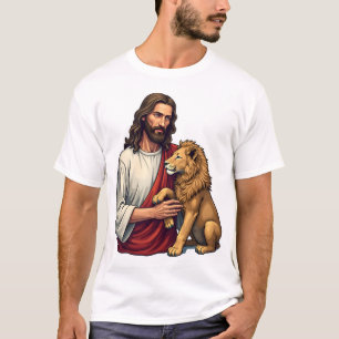 Lion And Lamb Jesus Engraved Faith Shirt 2