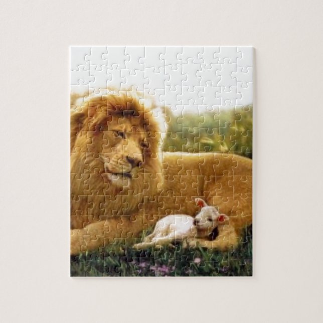 Lion and Lamb Jigsaw Puzzle (Vertical)