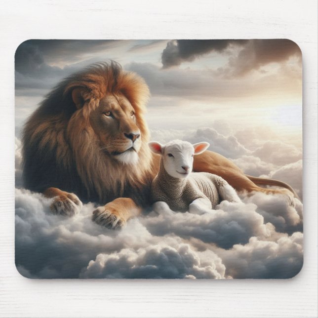 Lion and Lamb Mouse Pad (Front)