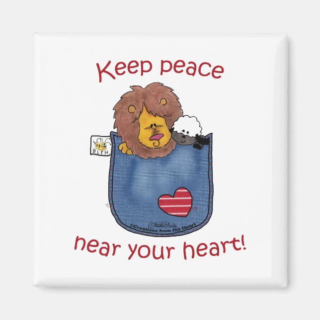 Lion and Lamb pocket pals Magnet (Front)