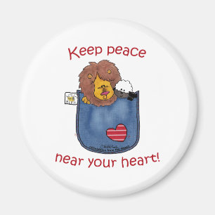 Lion and Lamb pocket pals Magnet