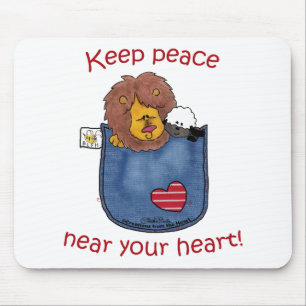 Lion and Lamb pocket pals Mouse Mat