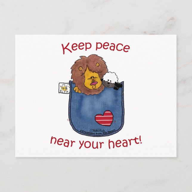 Lion and Lamb pocket pals Postcard (Front)