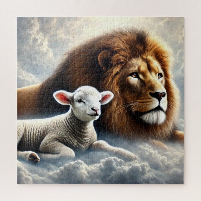 Lion and Lamb Puzzle (Vertical)