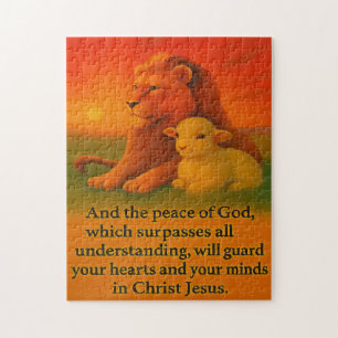 Lion and Lamb Serenity Jigsaw Puzzle