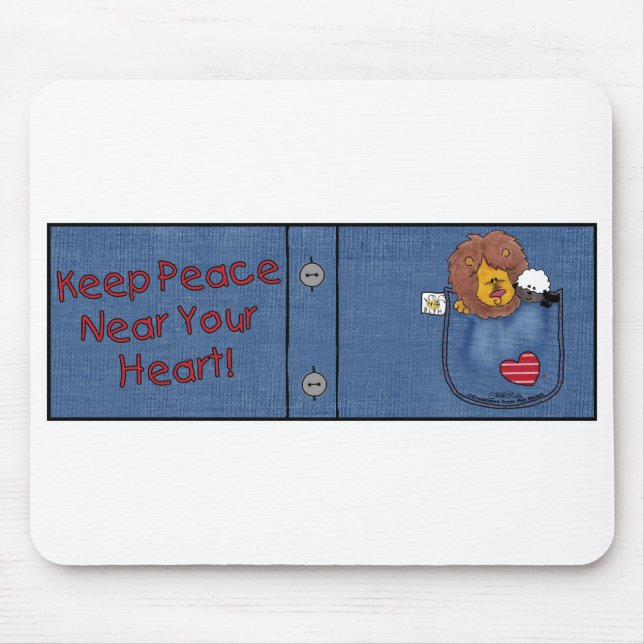 Lion and Lamb Shirt Pocket Pals Mouse Mat (Front)