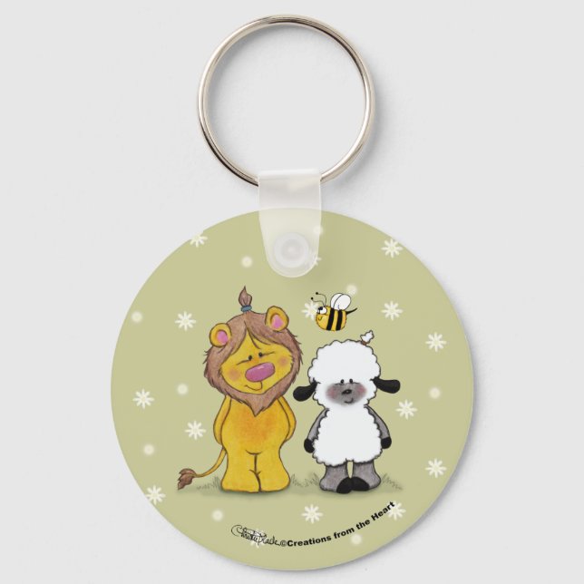 Lion and Lamb True Friends Key Ring (Front)
