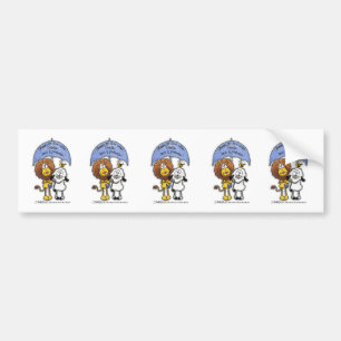 Lion and Lamb Under Umbrella Bumper Sticker