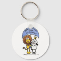 Lion and Lamb Under Umbrella
