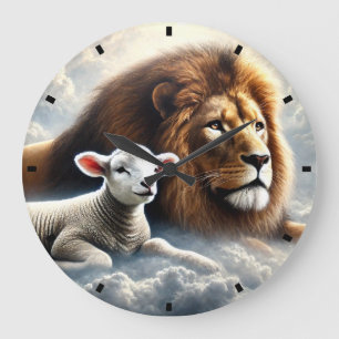 Lion and Lamb Wall Clock