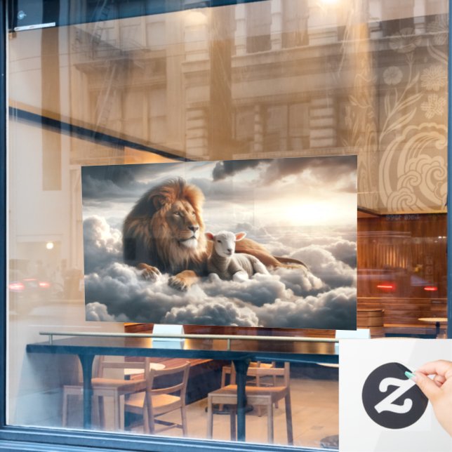 Lion and Lamb Window Cling (Cafe Window)