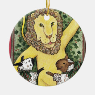 Lion and Lambs, Christmas Ornament