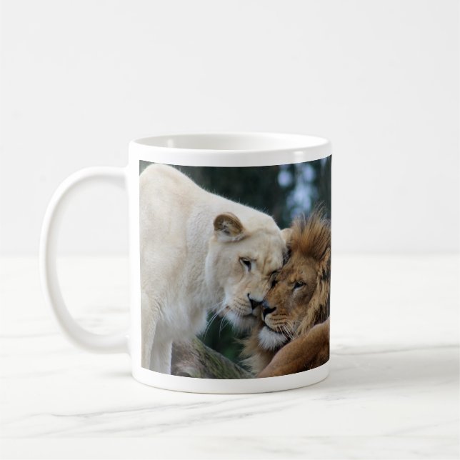 Lion and Lioness Coffee Mug (Left)