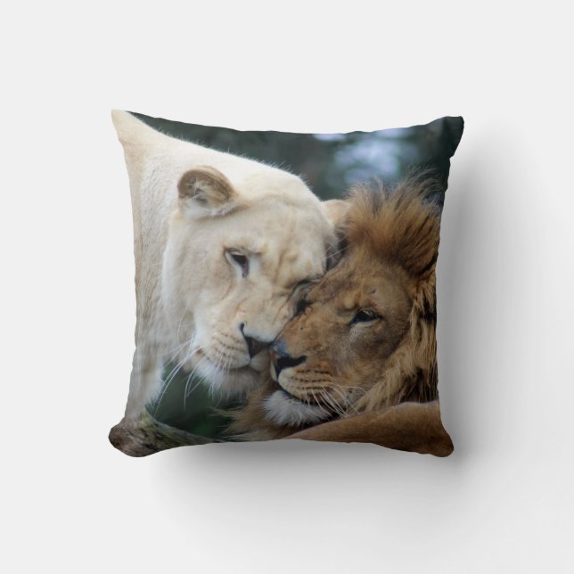 Lion and Lioness Cushion (Front)