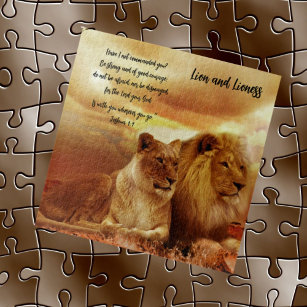 Lion and Lioness Jig Puzzle Bible Verse