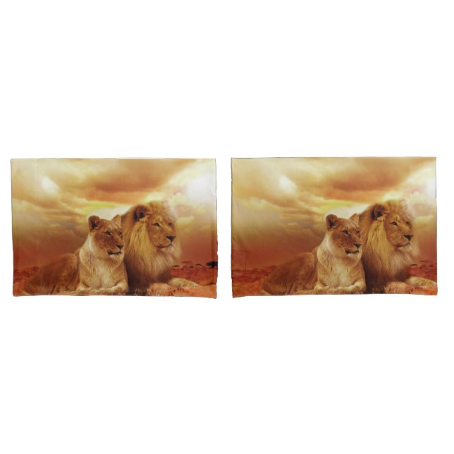 Lion and Lioness Pillowcase (Front-Set)