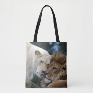 Lion and Lioness Tote Bag