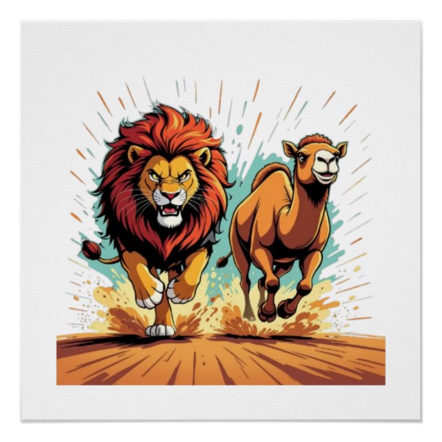 Lion and Llama Dash Poster (Front)