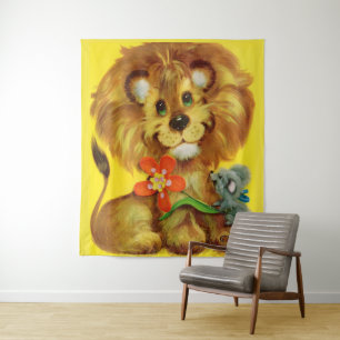 lion and mouse print tapestry