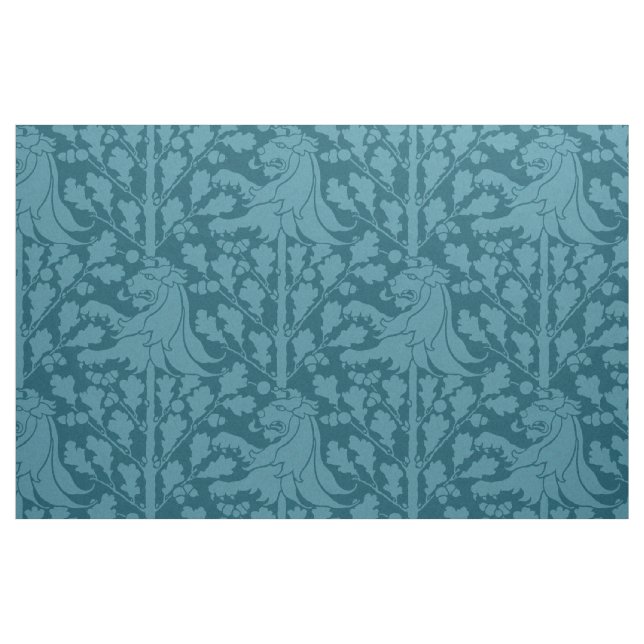 Lion and Oak, Peacock Blue Fabric (Fat Quarter)