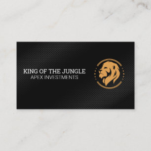 Lion and Stars Logo   Carbon Background Business Card