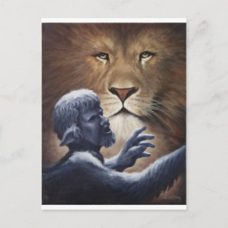 Lion and Statue Postcard