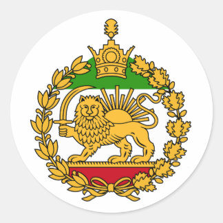 lion and sun flag of iran classic round sticker