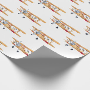 Lion and the Biplane Wrapping Paper