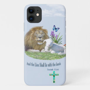 Lion and the lamb Bible verse iPhone 11 Case