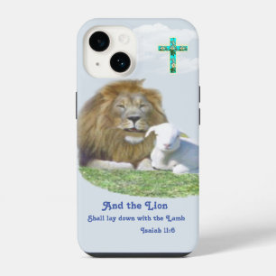 Lion and the lamb Bible verse iPhone 14 Case
