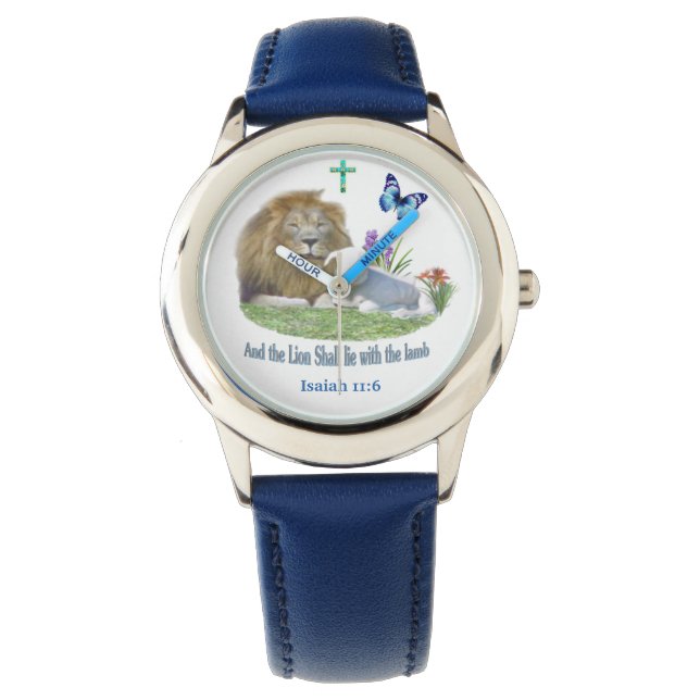 Lion and the lamb Bible verse Watch (Front)