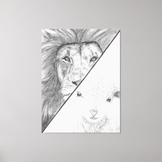 Lion and the lamb canvas print