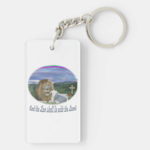 Lion and the lamb christian gifts key ring