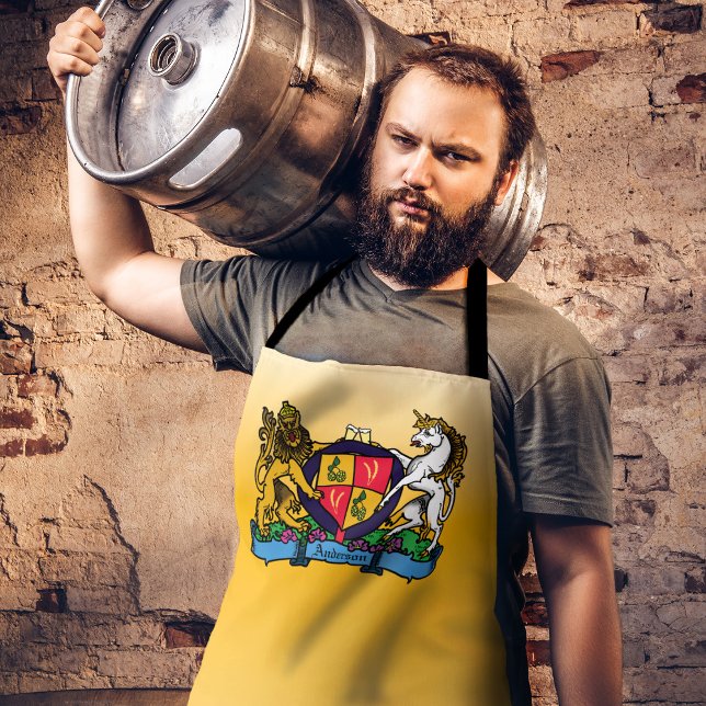 Lion and Unicorn Rampant Beer Coat of Arms Apron (Creator Uploaded)