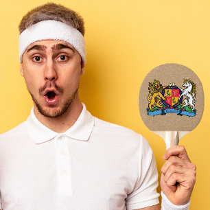 Lion and Unicorn Rampant Beer Coat of Arms Ping Pong Paddle