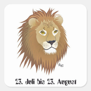 lion - animal circle label sticker